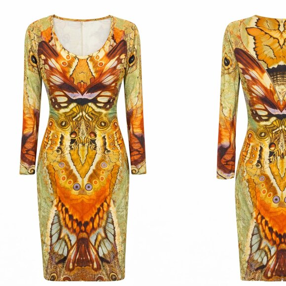 Alexander McQueen Spring 2010 Plato’s Atlantis Moth Camouflage Long Sleeve Dress - Picture 4 of 14